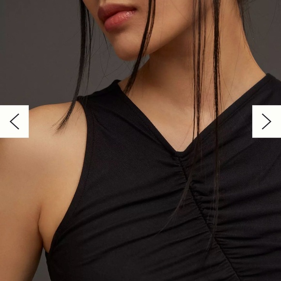 Anthropologie Tops - NEW Black Ruched Tank Top
ANTHROPOLOGIE DIAGONAL RUCHED large